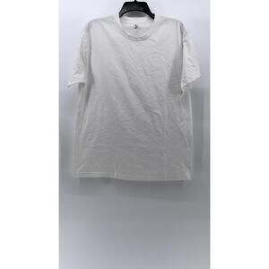 AMERICAN APPAREL Men's White Solid Crewneck Cotton Short Sleeve T-Shirt SZ L